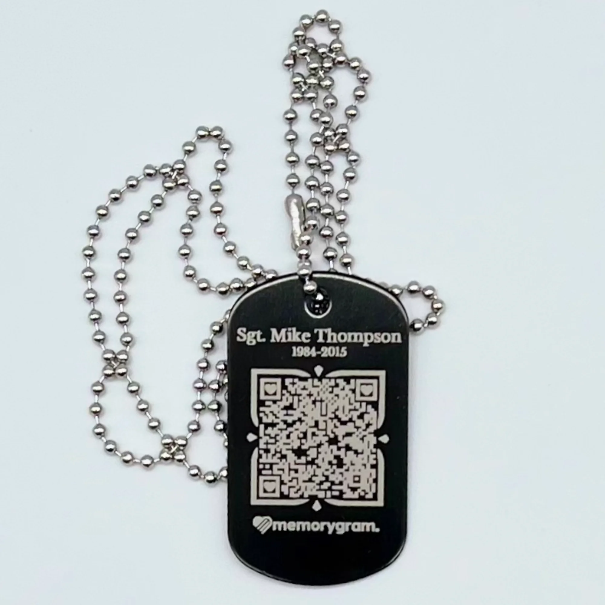 Matching QR Dog Tag Necklace: Includes Virtual Memorial & Voice Feature - Image 3